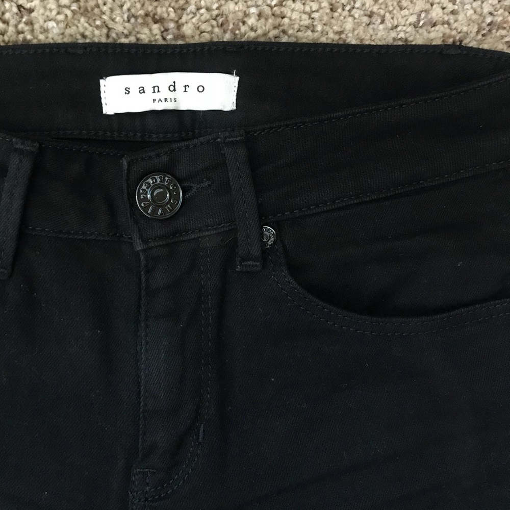 SANDRO Paris black skinny jean with ankle zipper